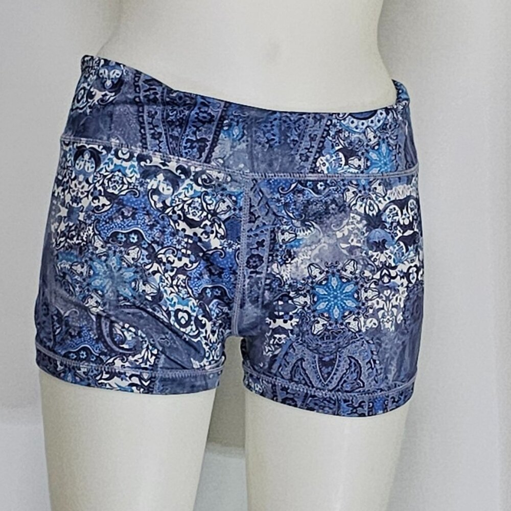 Boho Print Athletic Shorts – High Waist, Stretch Fit, Yoga/Gym Ready